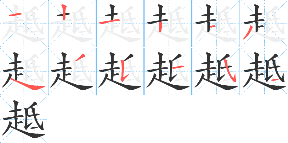 趆的笔画顺序