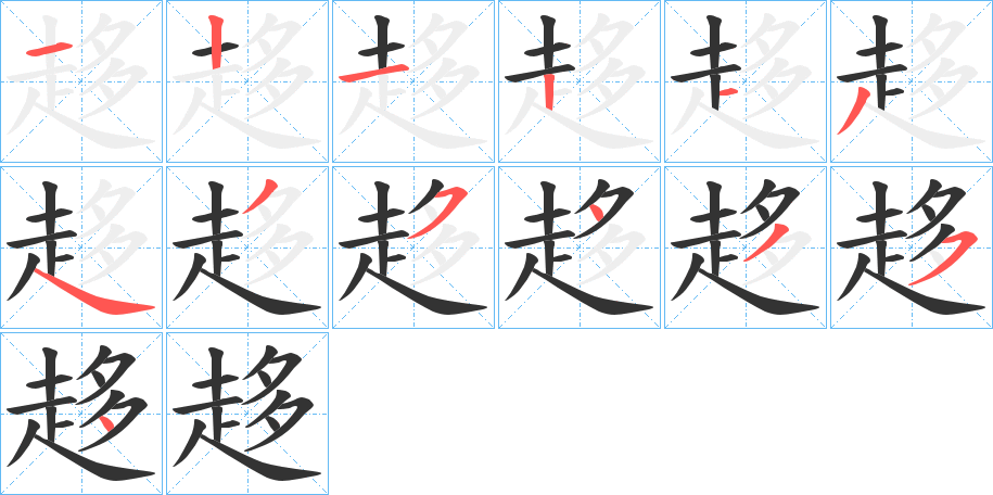 趍的笔画顺序