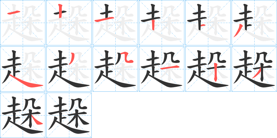 趓的笔画顺序
