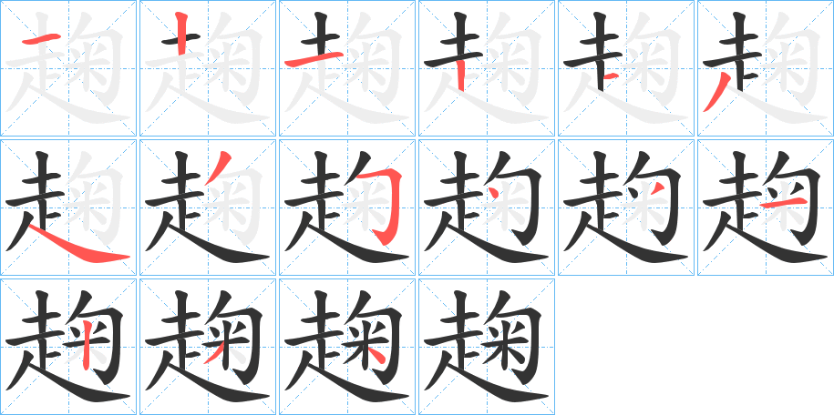 趜的笔画顺序