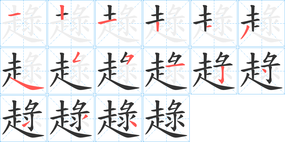 趢的笔画顺序