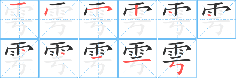 雩的笔画顺序