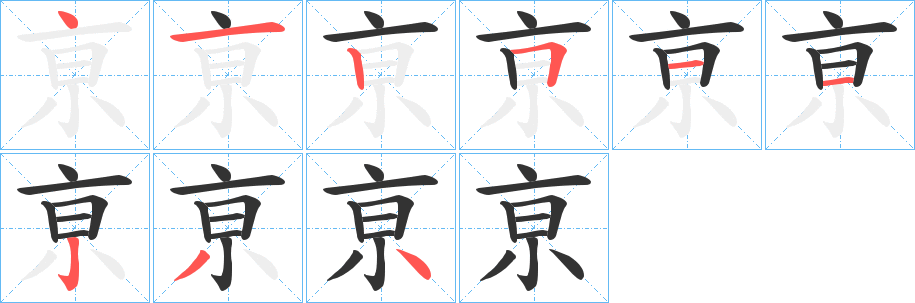 亰的笔画顺序
