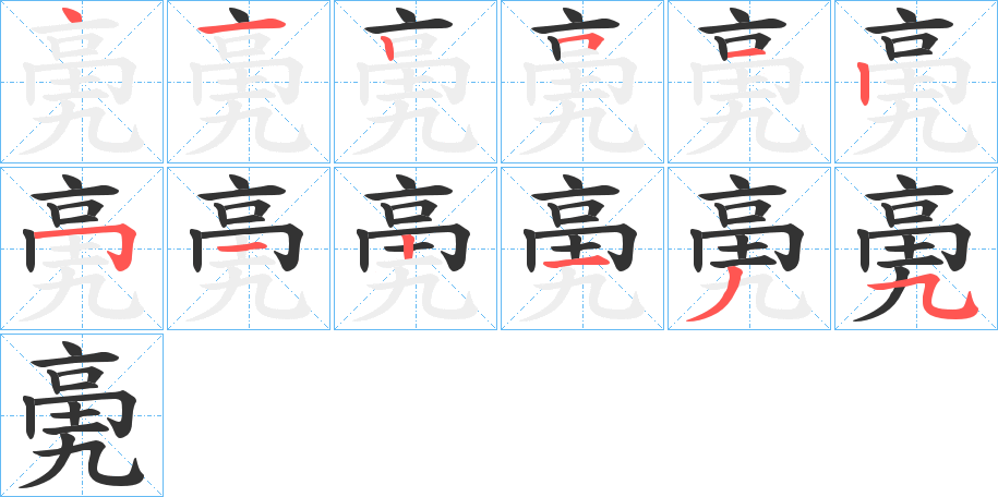 亴的笔画顺序