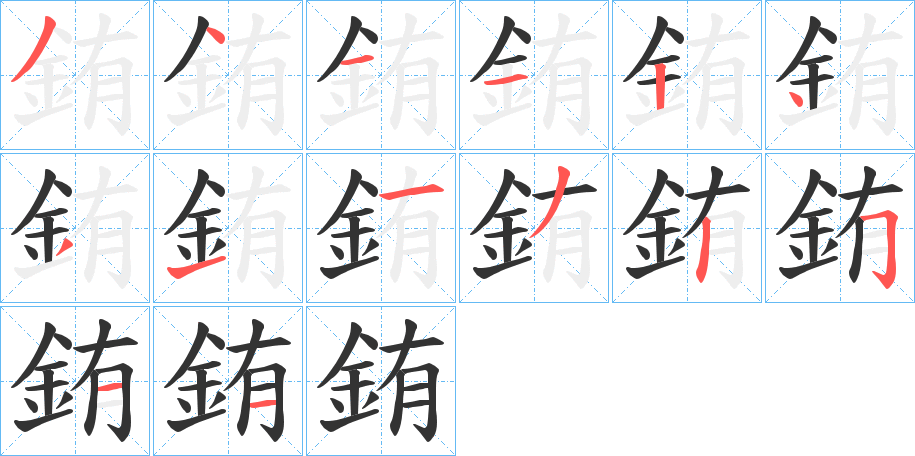 銪的笔画顺序