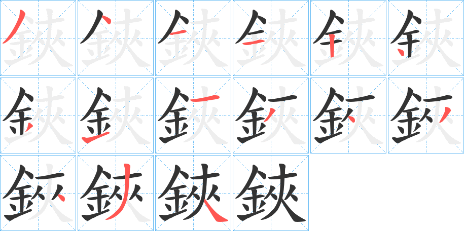 鋏的笔画顺序