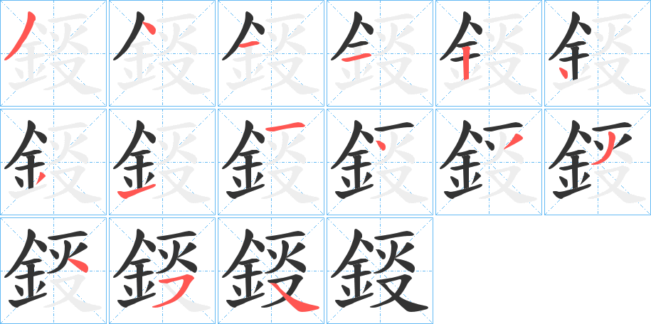 鋄的笔画顺序
