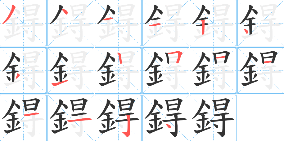 鍀的笔画顺序