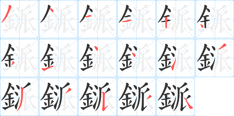 鎃的笔画顺序