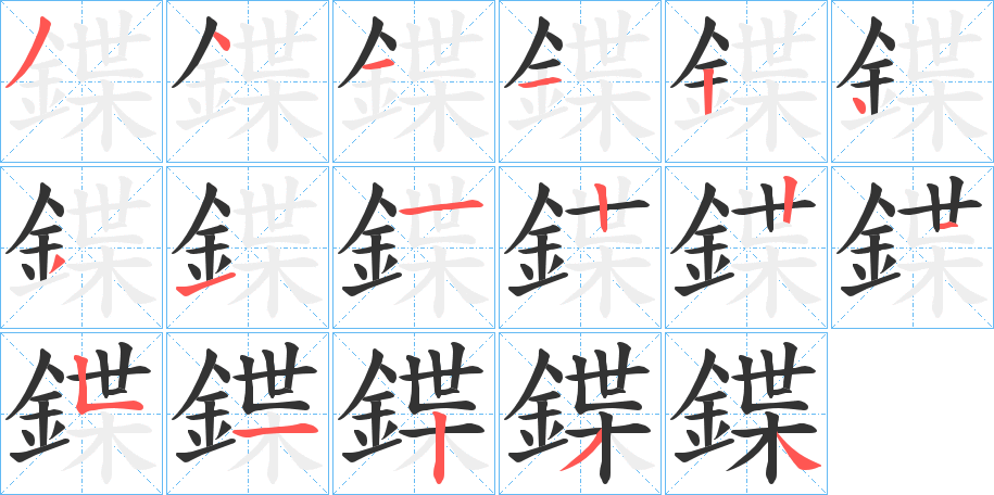 鍱的笔画顺序