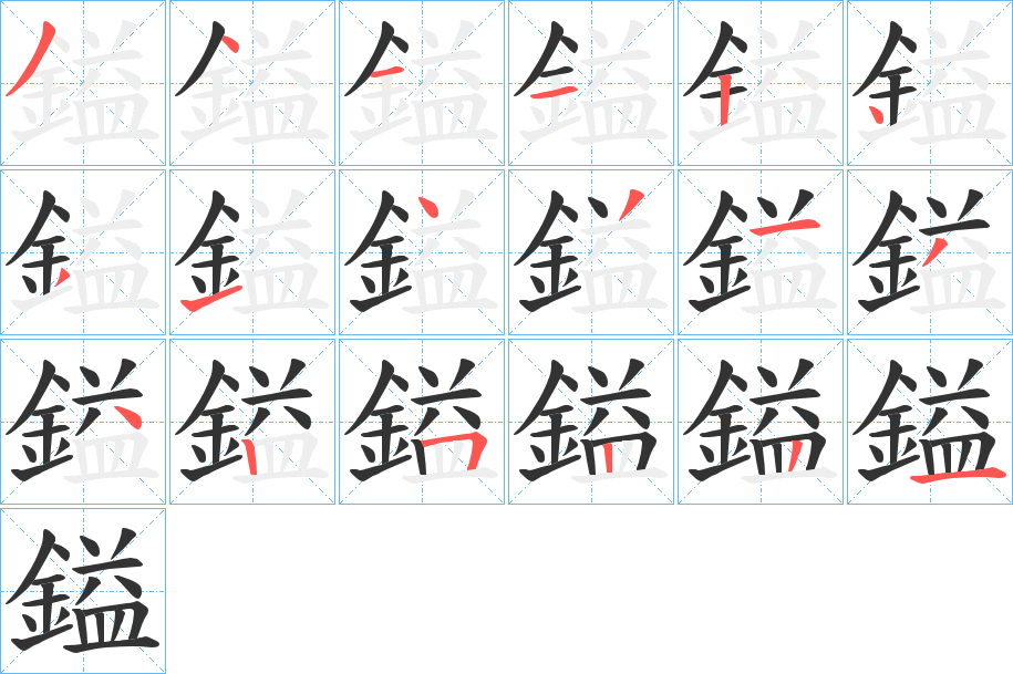 鎰的笔画顺序