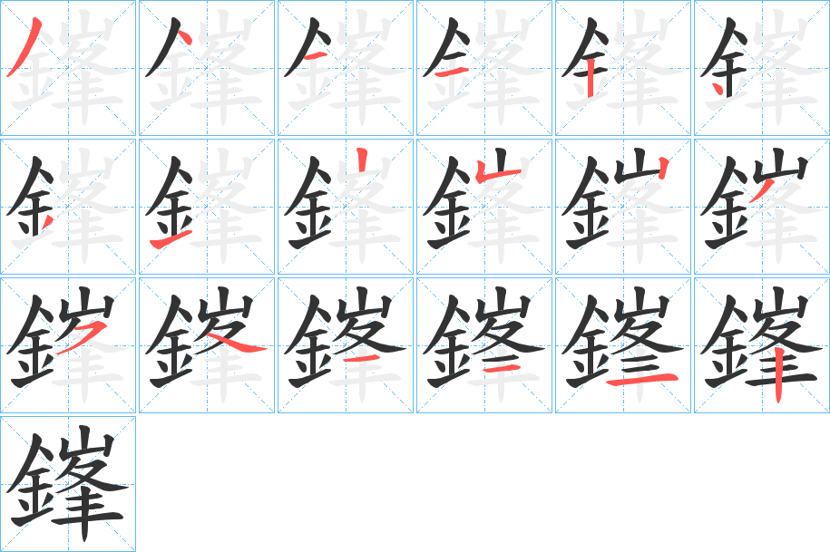 鎽的笔画顺序