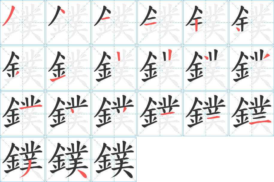 鏷的笔画顺序