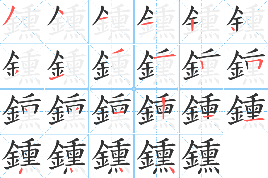 鑂的笔画顺序