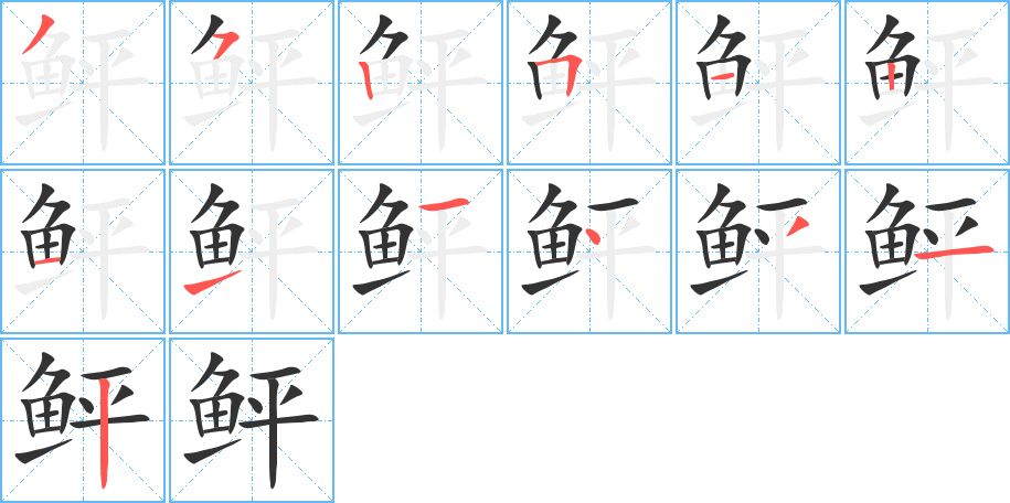 鲆的笔画顺序
