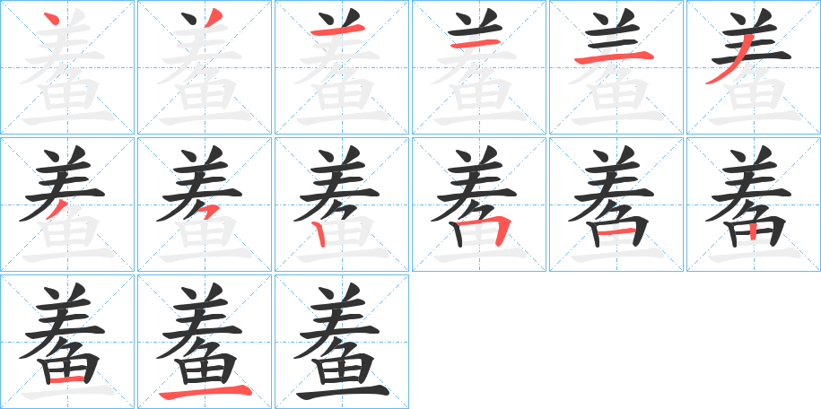 鲝的笔画顺序