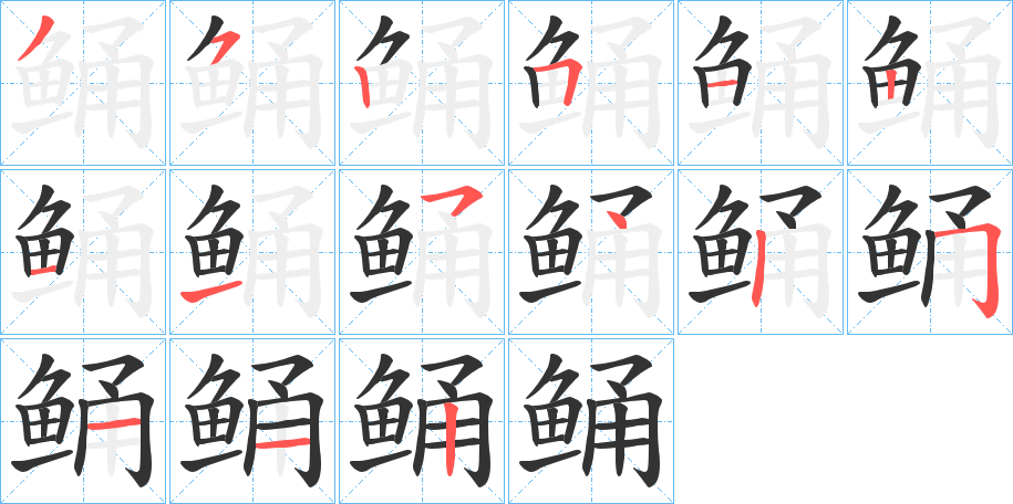 鲬的笔画顺序