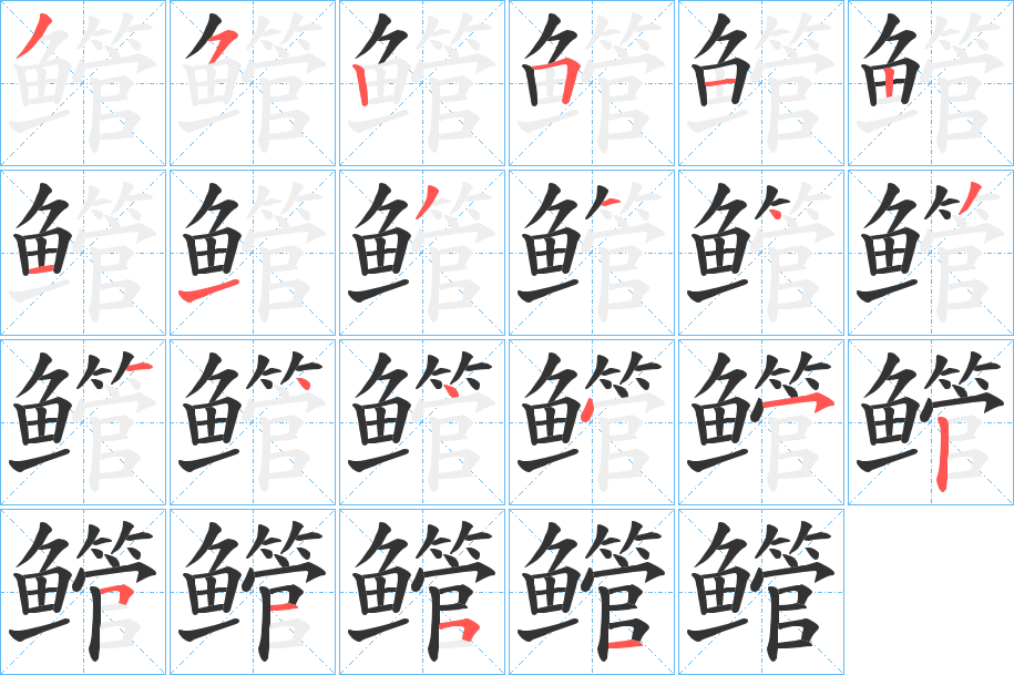 鳤的笔画顺序