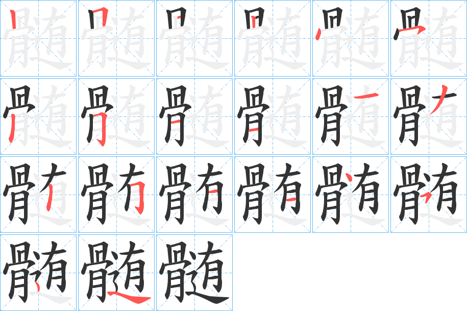髄的笔画顺序