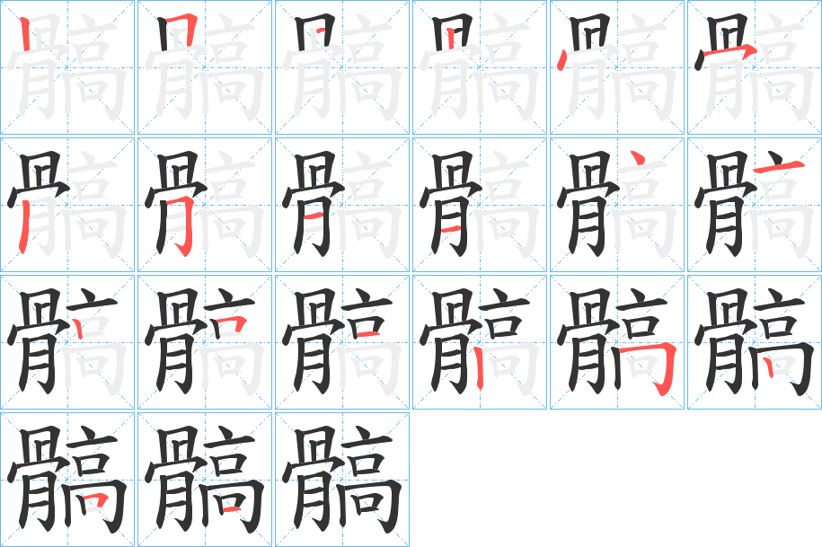 髇的笔画顺序