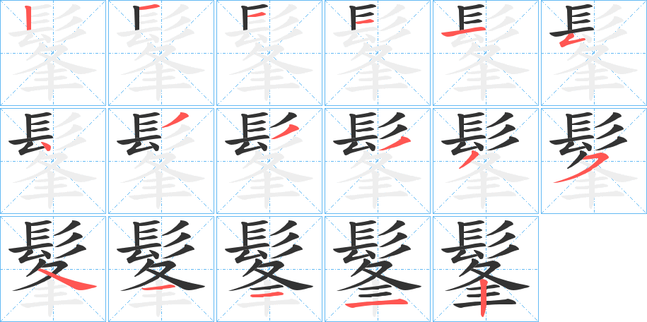 髼的笔画顺序