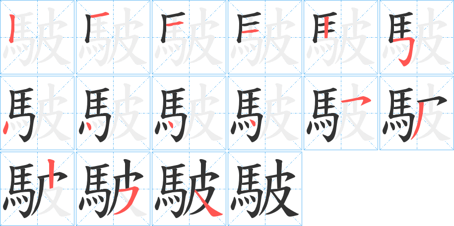 駊的笔画顺序