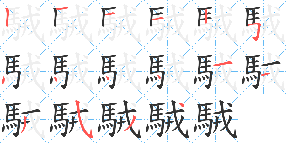 駥的笔画顺序