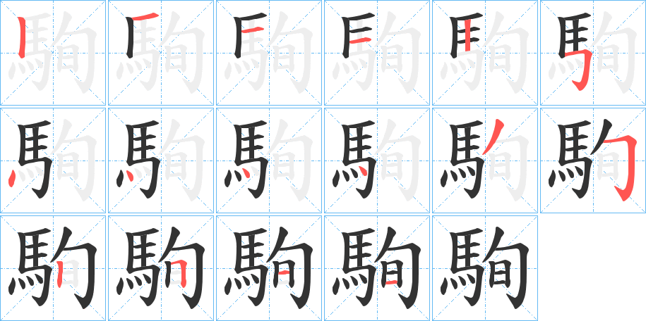 駨的笔画顺序