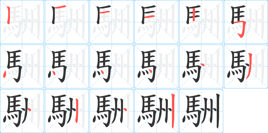 駲的笔画顺序