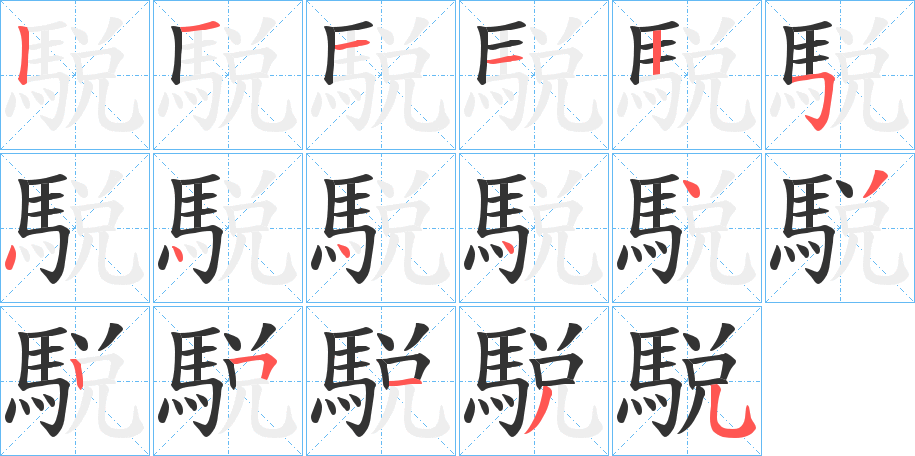 駾的笔画顺序