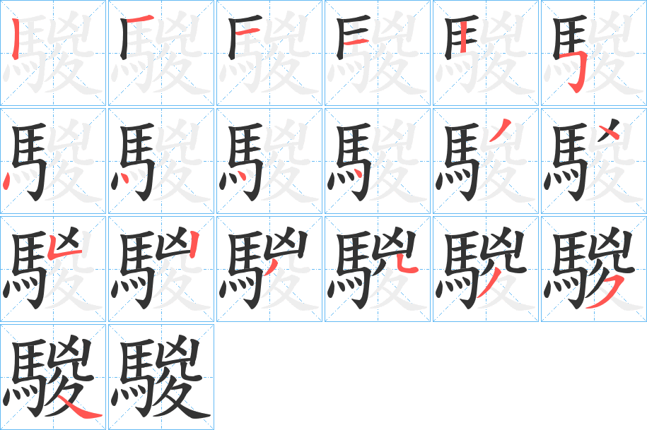 騣的笔画顺序