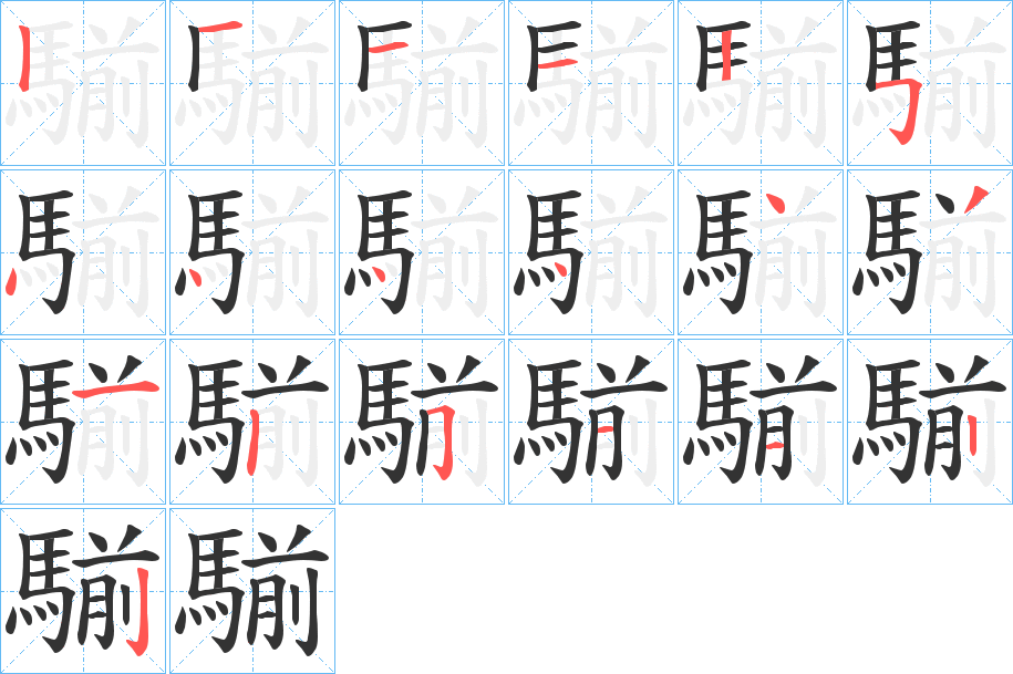 騚的笔画顺序