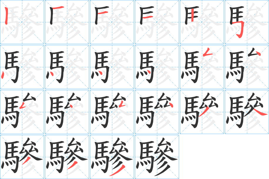驂的笔画顺序