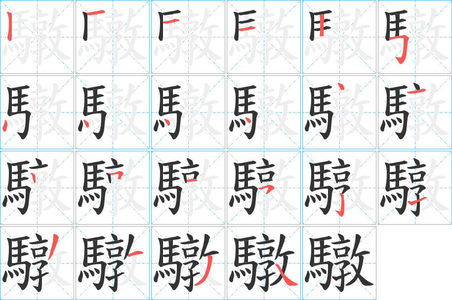 驐的笔画顺序