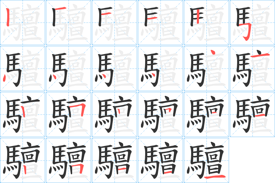 驙的笔画顺序