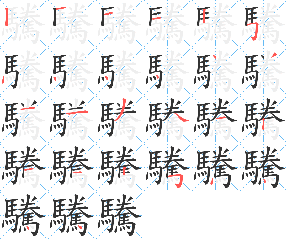 驣的笔画顺序