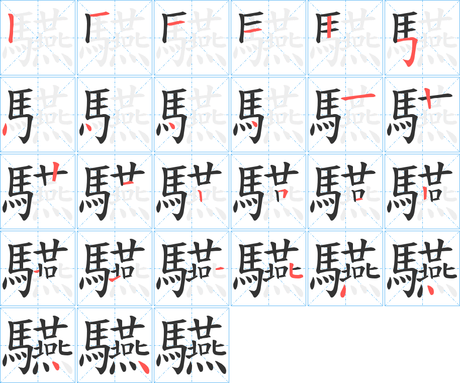 驠的笔画顺序