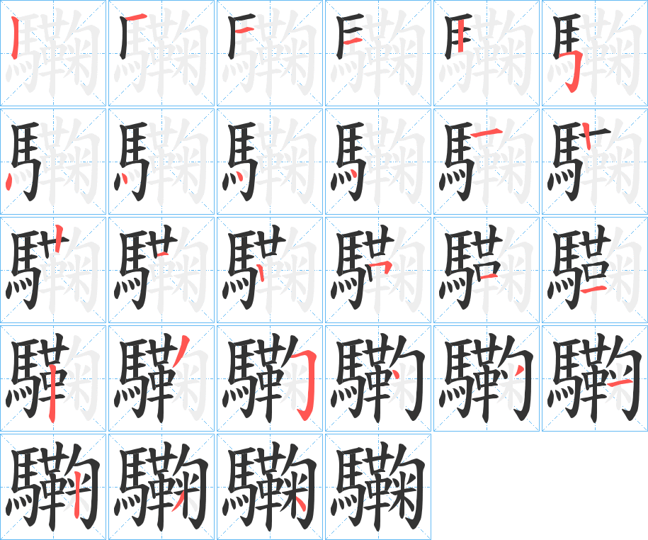 驧的笔画顺序