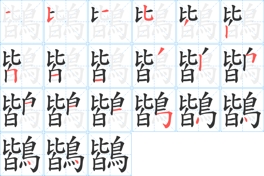 鶛的笔画顺序