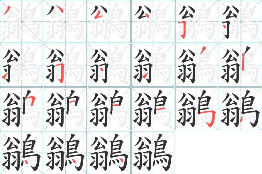 鶲的笔画顺序