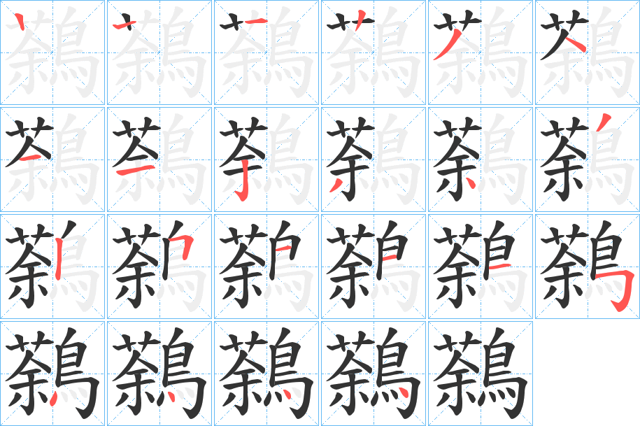 鷋的笔画顺序