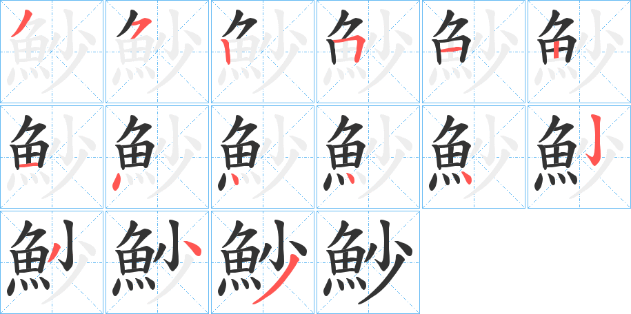 魦的笔画顺序