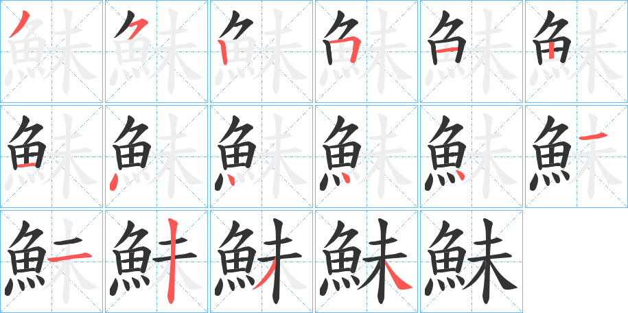 鮇的笔画顺序