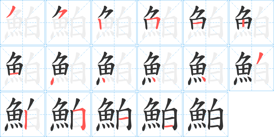 鮊的笔画顺序
