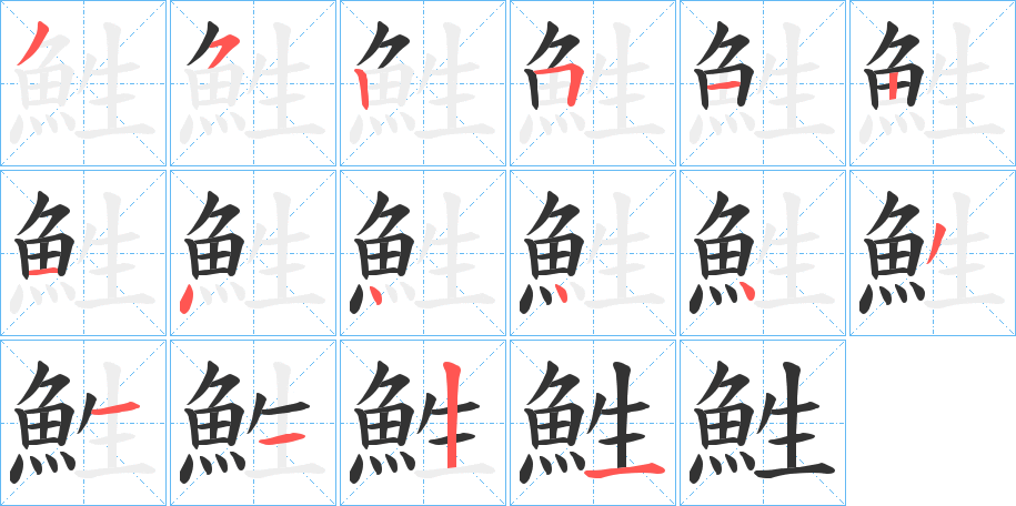 鮏的笔画顺序