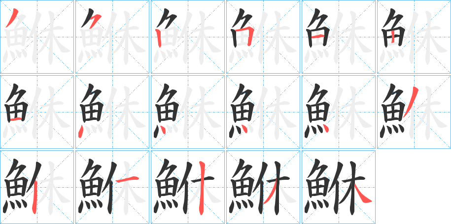 鮴的笔画顺序