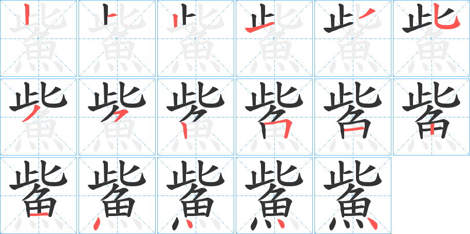 鮆的笔画顺序