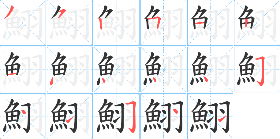鮙的笔画顺序