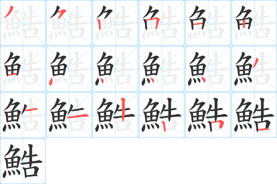 鯌的笔画顺序