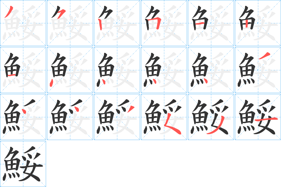 鮾的笔画顺序